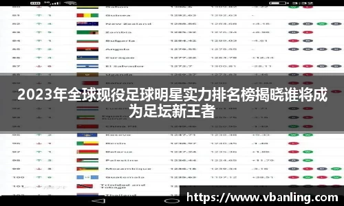 2023年全球现役足球明星实力排名榜揭晓谁将成为足坛新王者